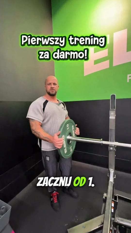 Rafał Bratowski z talerzem na sztandze, rolka o pierwszym treningu za darmo